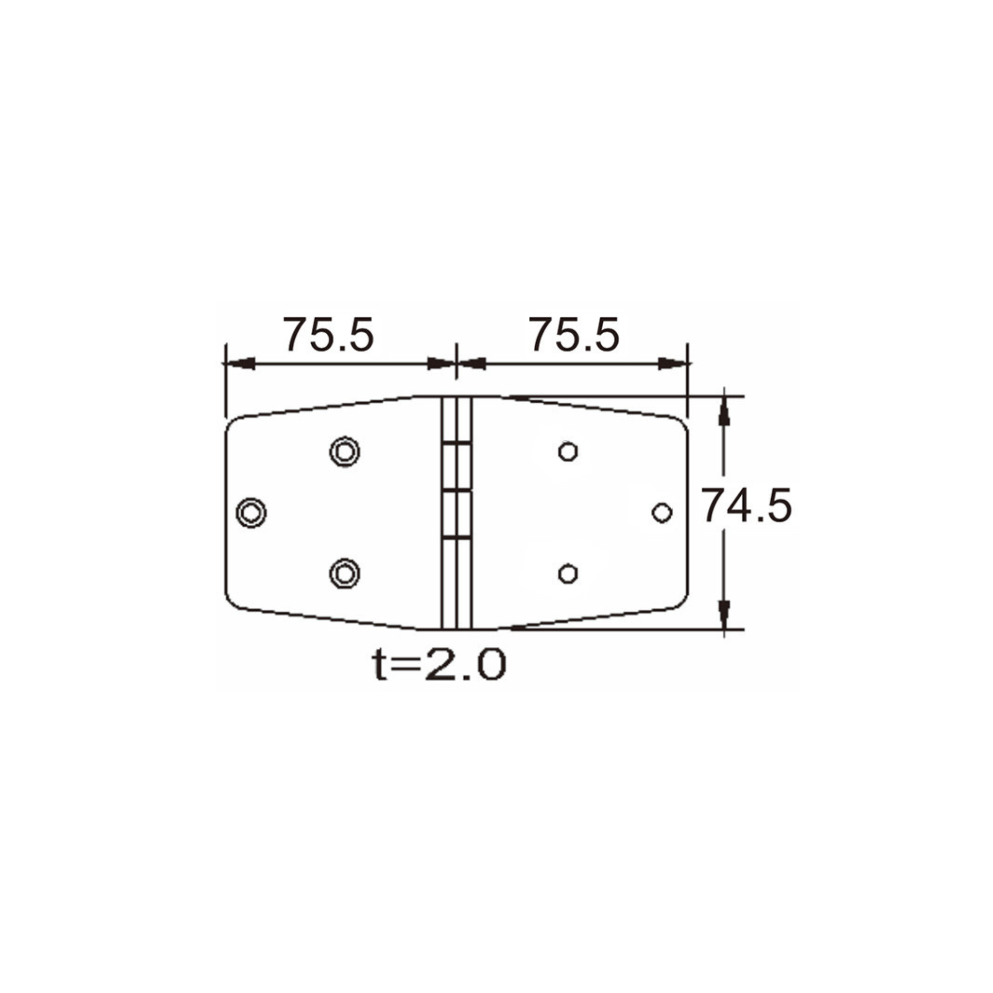 Hengsel 151 x 75 mm
